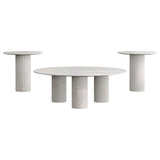 Astoria White 3-piece Marble Coffee and End Table Set - Ornate Home