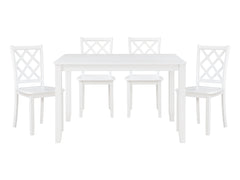 Astoria White 5-Piece Pack Dinette Set - Ornate Home