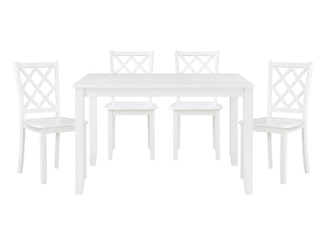 Astoria White 5-Piece Pack Dinette Set - Ornate Home
