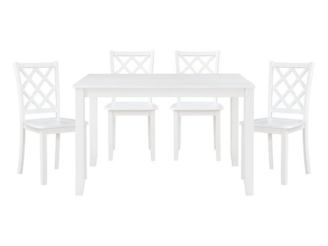 Astoria White 5-Piece Pack Dinette Set - Ornate Home