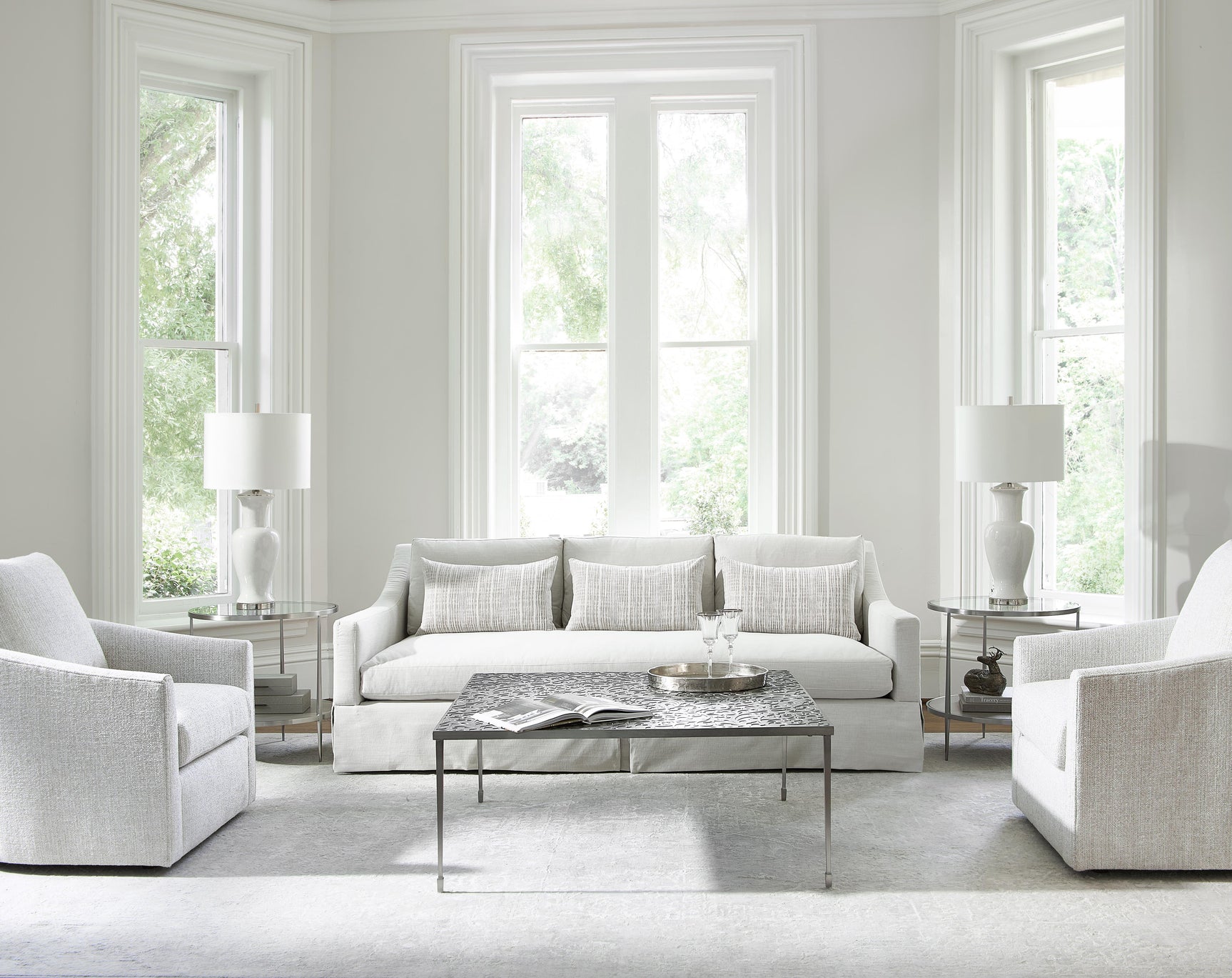 Astoria White/Cream Fabric Chair - Ornate Home