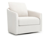 Astoria White/Cream Fabric Swivel Chair - Ornate Home