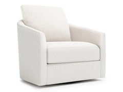 Astoria White/Cream Fabric Swivel Chair - Ornate Home