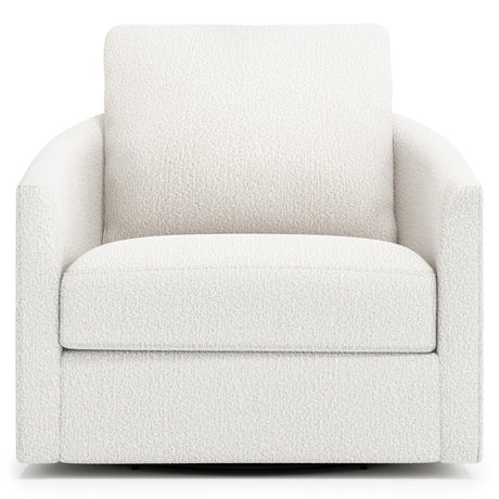 Astoria White/Cream Fabric Swivel Chair - Ornate Home