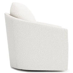 Astoria White/Cream Fabric Swivel Chair - Ornate Home