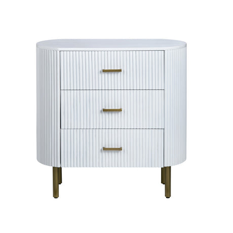 Astoria White Three-Drawer Chest - Ornate Home
