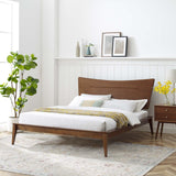 Astra Walnut Wood King Platform Bed - Ornate Home