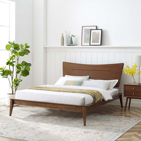 Astra Walnut Wood King Platform Bed - Ornate Home