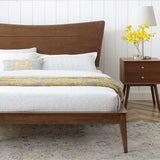 Astra Walnut Wood King Platform Bed - Ornate Home