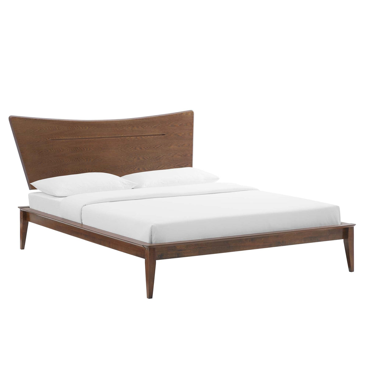 Astra Walnut Wood King Platform Bed - Ornate Home
