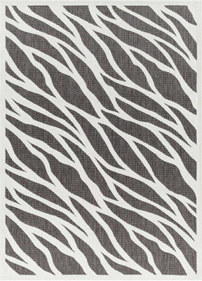 Astra Zebra Print Black Outdoor Rug - Clearance - Ornate Home