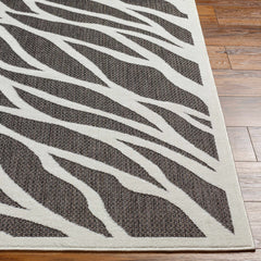 Astra Zebra Print Black Outdoor Rug - Clearance - Ornate Home