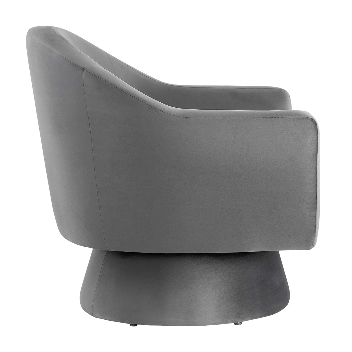 Astral Gray Performance Velvet Fabric and Wood Swivel Chair - Ornate Home