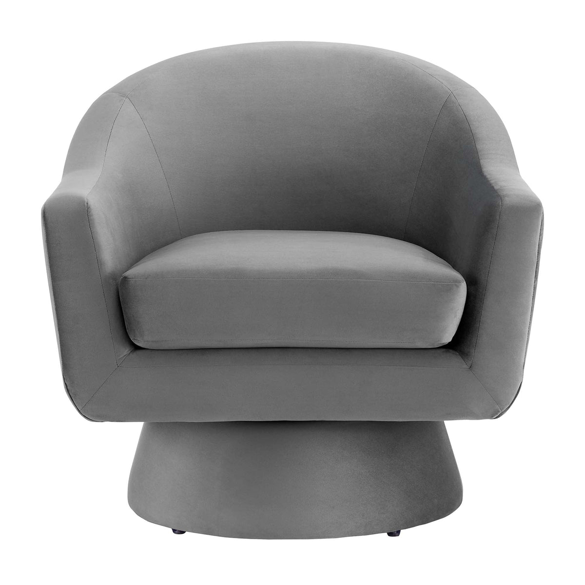 Astral Gray Performance Velvet Fabric and Wood Swivel Chair - Ornate Home