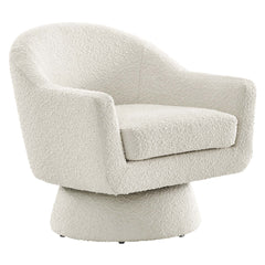 Astral Ivory Boucle Fabric Swivel Chair - Ornate Home