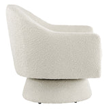 Astral Ivory Boucle Fabric Swivel Chair - Ornate Home
