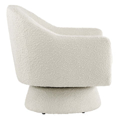 Astral Ivory Boucle Fabric Swivel Chair - Ornate Home