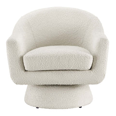 Astral Ivory Boucle Fabric Swivel Chair - Ornate Home
