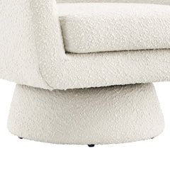 Astral Ivory Boucle Fabric Swivel Chair - Ornate Home