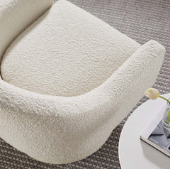 Astral Ivory Boucle Fabric Swivel Chair - Ornate Home