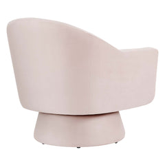 Astral Pink Performance Velvet Fabric and Wood Swivel Chair - Ornate Home