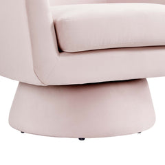 Astral Pink Performance Velvet Fabric and Wood Swivel Chair - Ornate Home