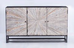 Astral Plains Reclaimed Grey 3 Door Accent Cabinet - Ornate Home