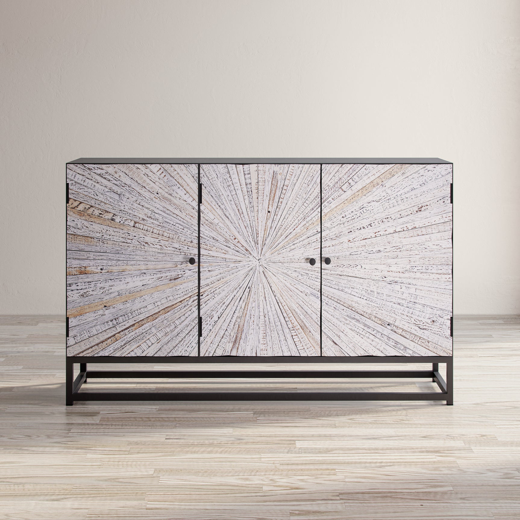 Astral Plains Reclaimed Grey 3 Door Accent Cabinet - Ornate Home