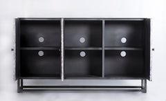 Astral Plains Reclaimed Grey 3 Door Accent Cabinet - Ornate Home