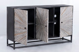 Astral Plains Reclaimed Grey 3 Door Accent Cabinet - Ornate Home