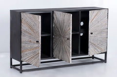 Astral Plains Reclaimed Grey 3 Door Accent Cabinet - Ornate Home