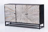 Astral Plains Reclaimed Grey 3 Door Accent Cabinet - Ornate Home