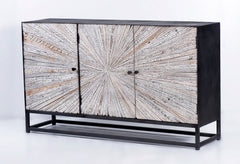 Astral Plains Reclaimed Grey 3 Door Accent Cabinet - Ornate Home