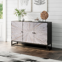 Astral Plains Reclaimed Grey 3 Door Accent Cabinet - Ornate Home