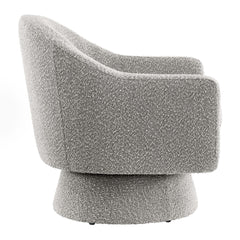 Astral Taupe Boucle Fabric Swivel Chair - Ornate Home