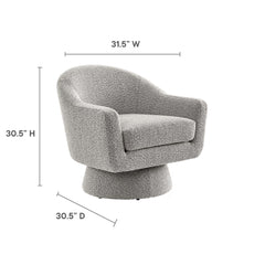 Astral Taupe Boucle Fabric Swivel Chair - Ornate Home