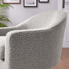 Astral Taupe Boucle Fabric Swivel Chair - Ornate Home