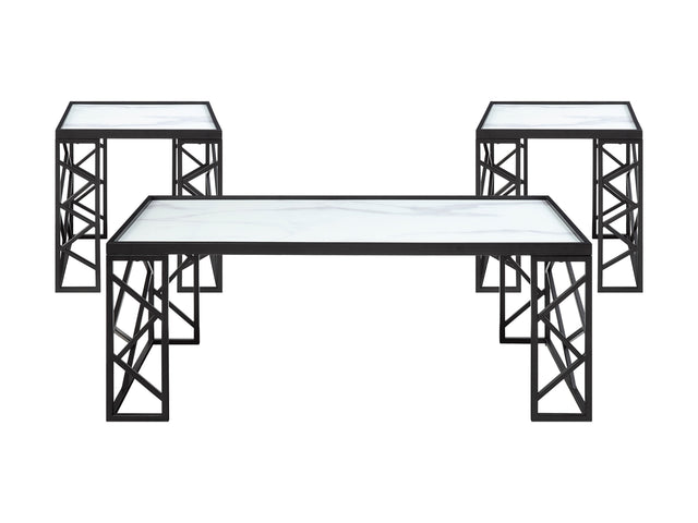 Astral White/Black 3-Piece Pack Occasional Set - Ornate Home