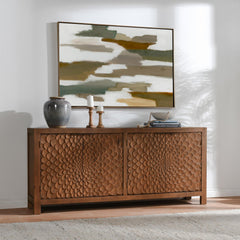 Astrid Brown 4 Door Buffet - Ornate Home