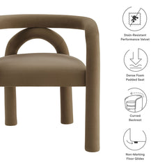 Astrid Camel Performance Velvet Dining Chair - Ornate Home