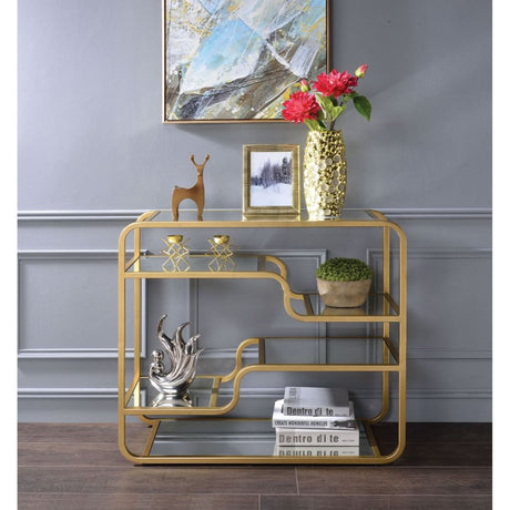 Astrid Gold & Mirror Sofa Table - Ornate Home