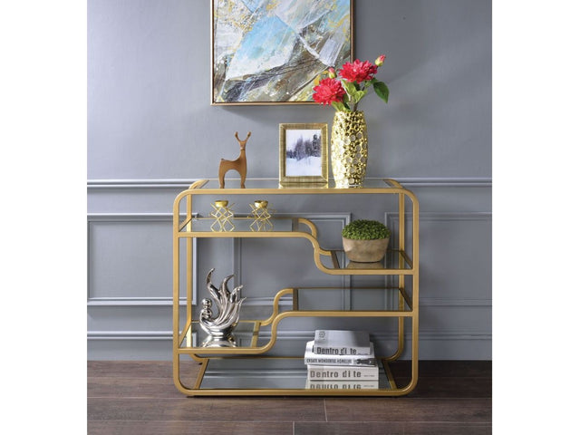 Astrid Gold & Mirror Sofa Table - Ornate Home