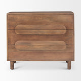 Astrid Medium Brown Solid Wood 3 Drawer Cabinet - Ornate Home