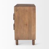 Astrid Medium Brown Solid Wood 3 Drawer Cabinet - Ornate Home