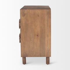 Astrid Medium Brown Solid Wood 3 Drawer Cabinet - Ornate Home