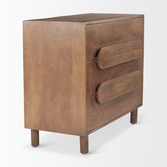 Astrid Medium Brown Solid Wood 3 Drawer Cabinet - Ornate Home