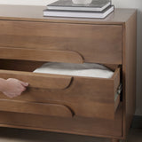Astrid Medium Brown Solid Wood 3 Drawer Cabinet - Ornate Home