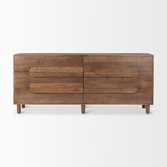 Astrid Medium Brown Solid Wood 6 Drawer Sideboard