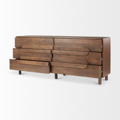 Astrid Medium Brown Solid Wood 6 Drawer Sideboard
