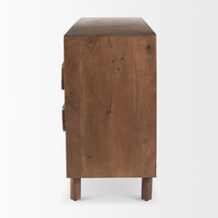 Astrid Medium Brown Solid Wood 6 Drawer Sideboard